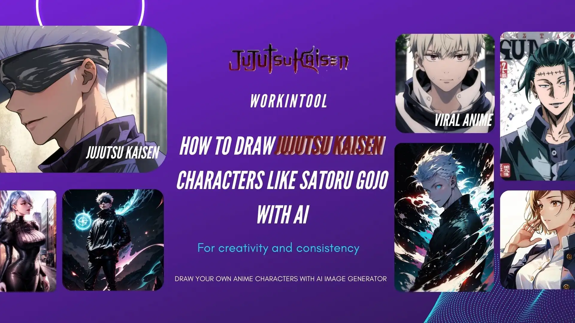 how to draw jujutsu kaisen characters poster