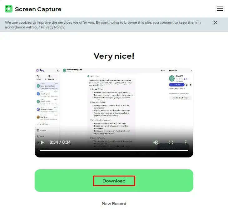 how to screen record chatgpt conversations online via screen capture 3