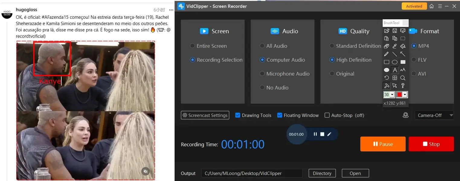 how to screen record threads video with workintool capture screen recorder 2