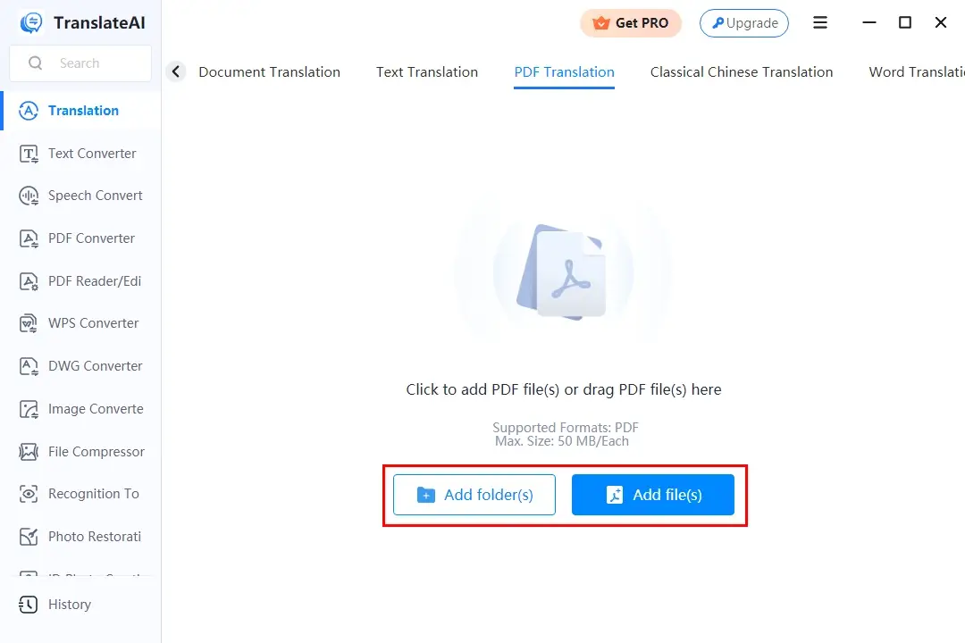 how to translate a pdf to english on windows via workintool translateai 1