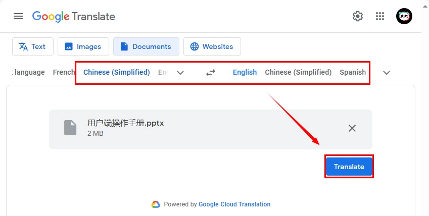 how to translate a powerpoint on mac in google translate 2