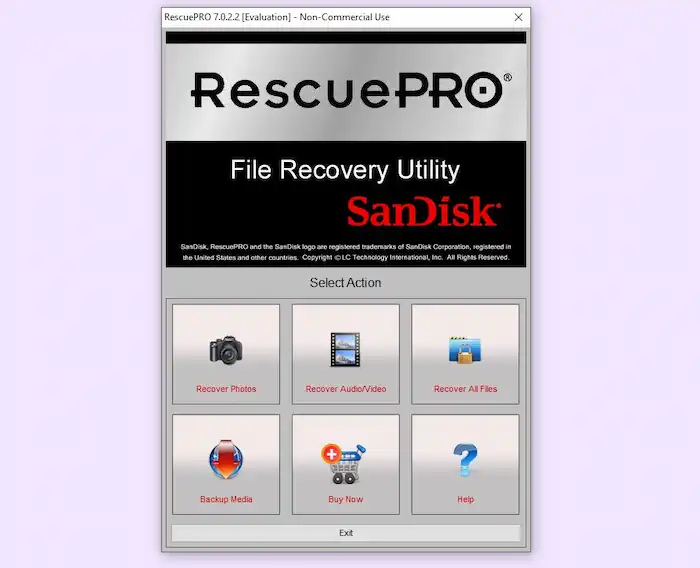 sandisk recovery software rescuepro