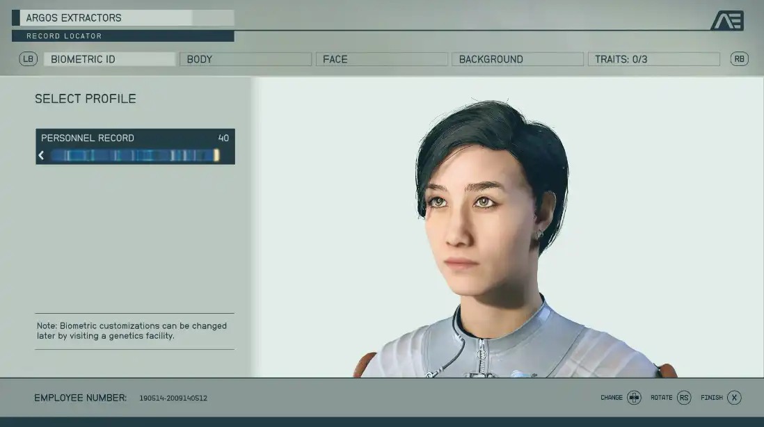 starfield character creation biometricid