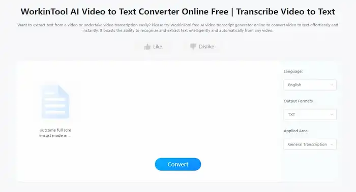 workintool online video translator