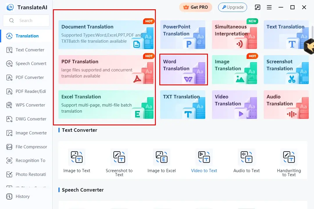 choose a translation mode in translateai