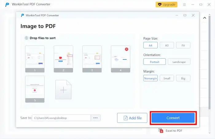 convert image to pdf