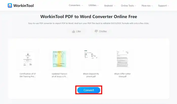 convert pdf invoice to word online