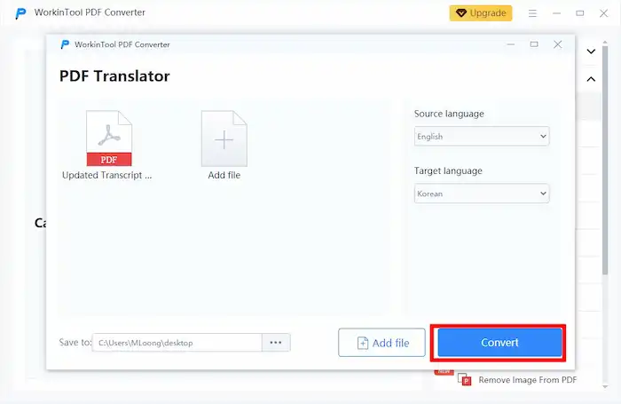 convert pdf languages workintool