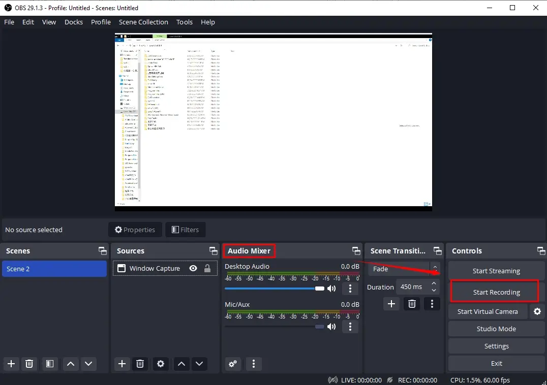 how to do screen recording for training in obs window capture 2