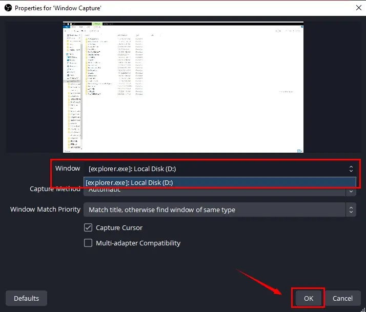 how to do screen recording for training in obs window capture