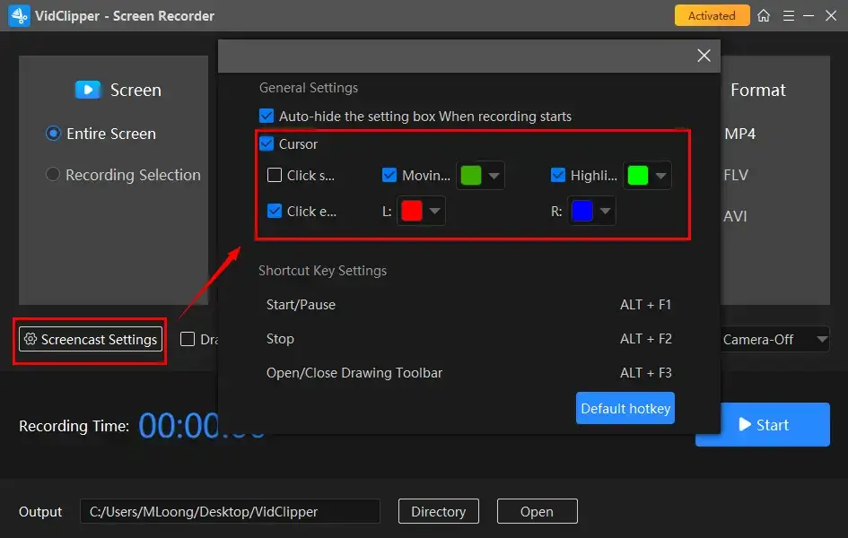 how to highlight mouse pointer in recording in workintool capture screen recorder