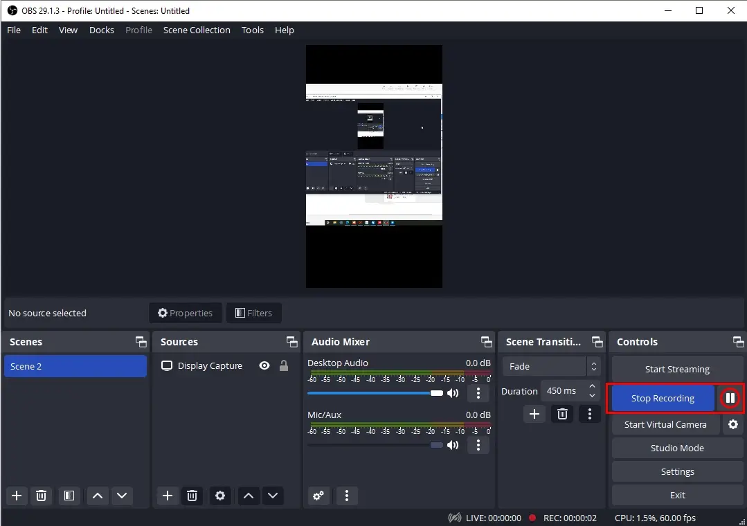 how to record verticial video on obs 3