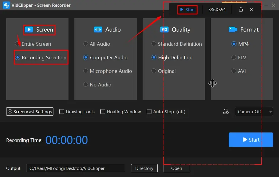 how to record verticial video on windows with workintool capture screen recorder