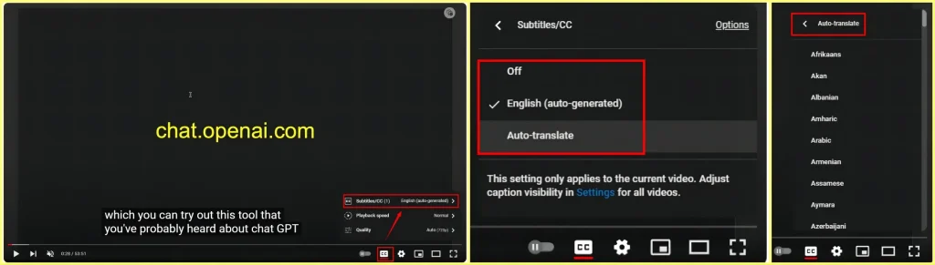 how to translate a video in youtube