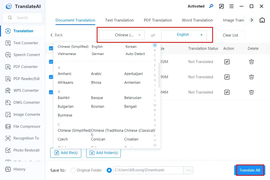 how to translate an employee handbook in workintool translateai document translation