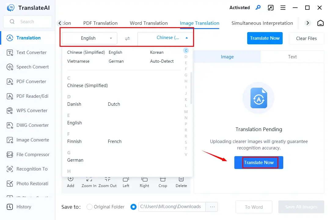 how to translate an employee handbook in workintool translateai image translation tool 1