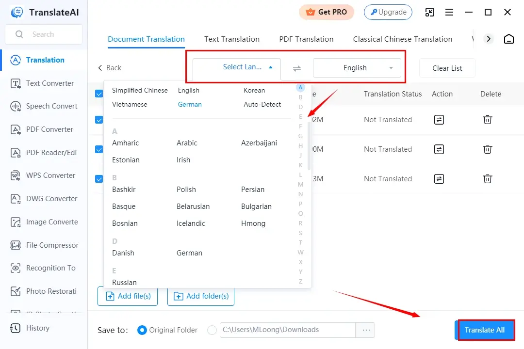 how to translate bank statements to english in translateai