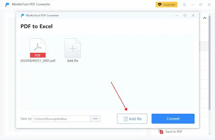workintool pdf converter add file