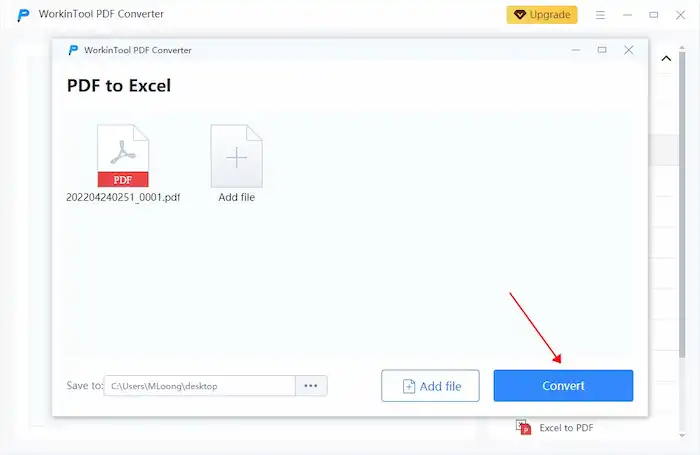 workintool pdf to excel convert