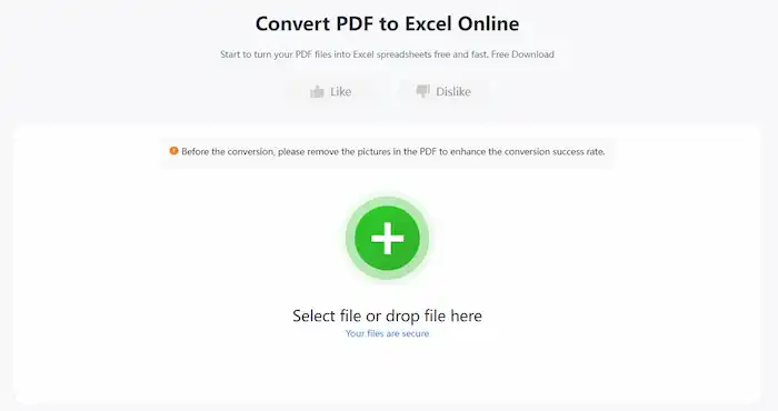 workintool pdf to excel online