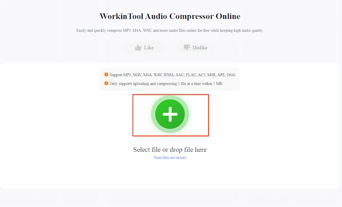 compress audio file online