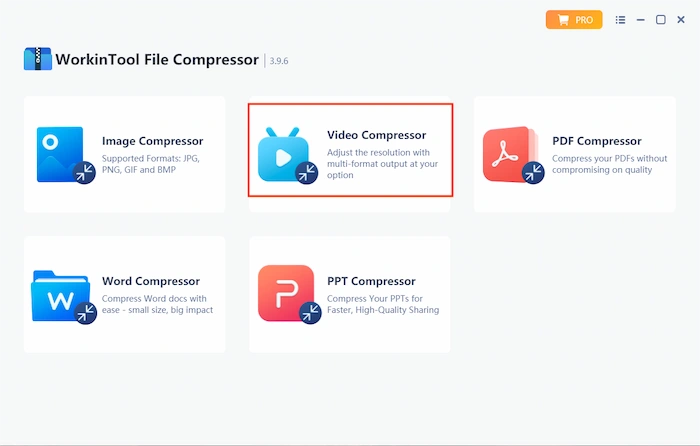 compress video for whatsapp with workintool