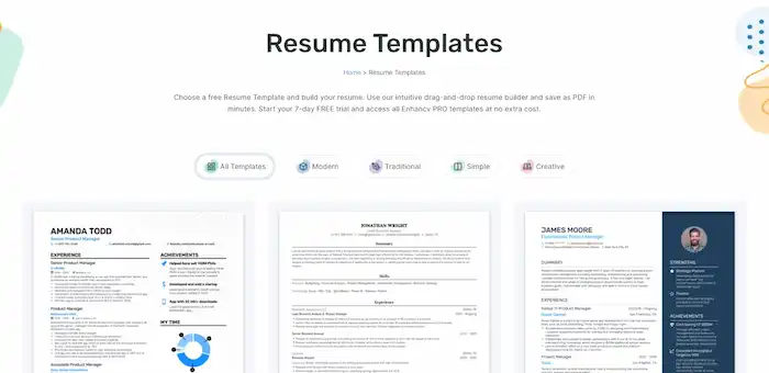 enhancv resume templates