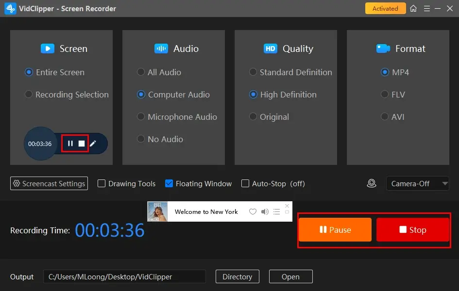 how to record a video while playing music in workintool capture screen recorder 2
