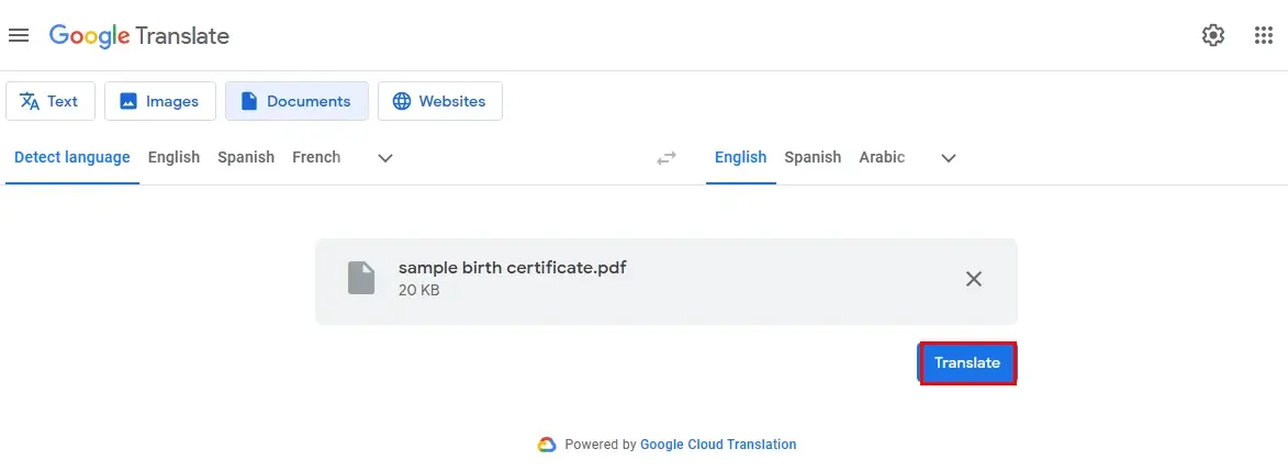 how to translate birth certificate in google translate 2