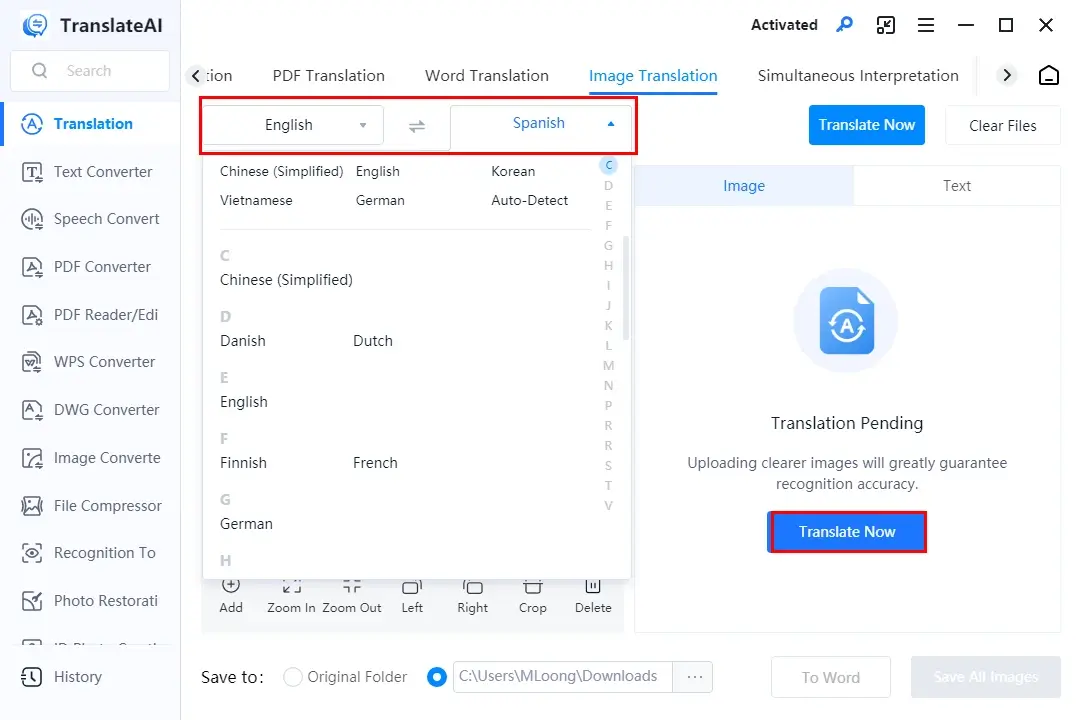 how to translate infographics in workintool translateai 1