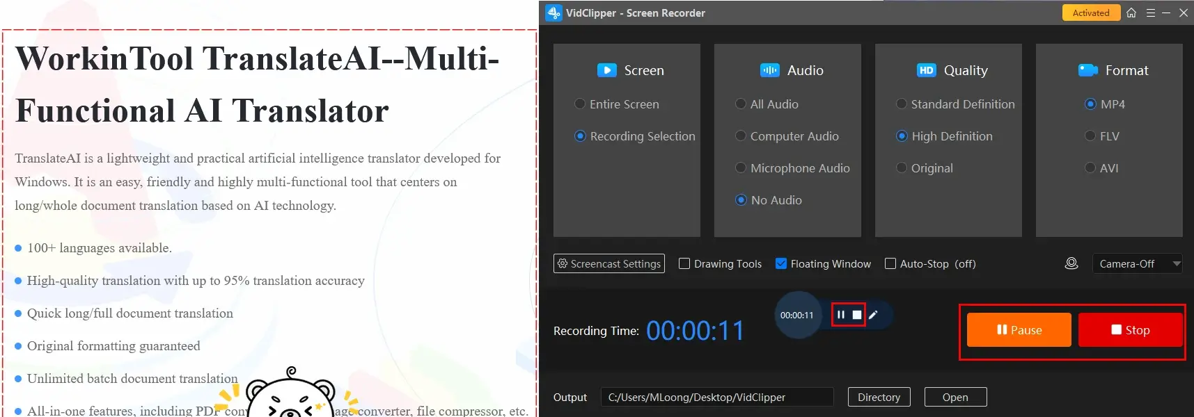 screen record firefox on windows in workintool capture screen recorder 1