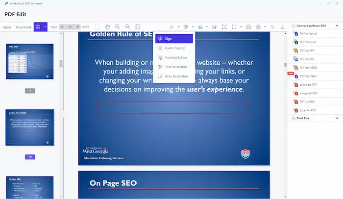 workintool electronically sign pdf