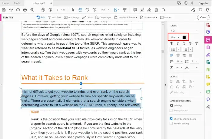 change pdf text font in adobe acrobat