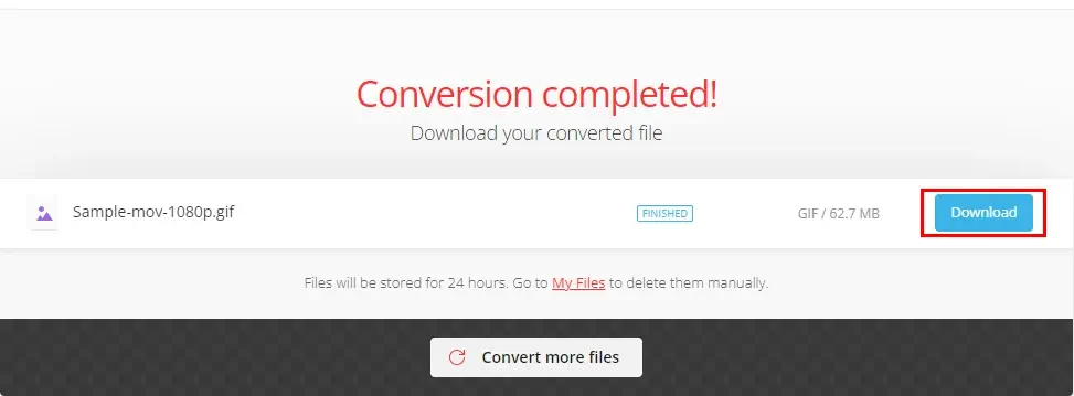 how to convert mov to gif with convertio 3