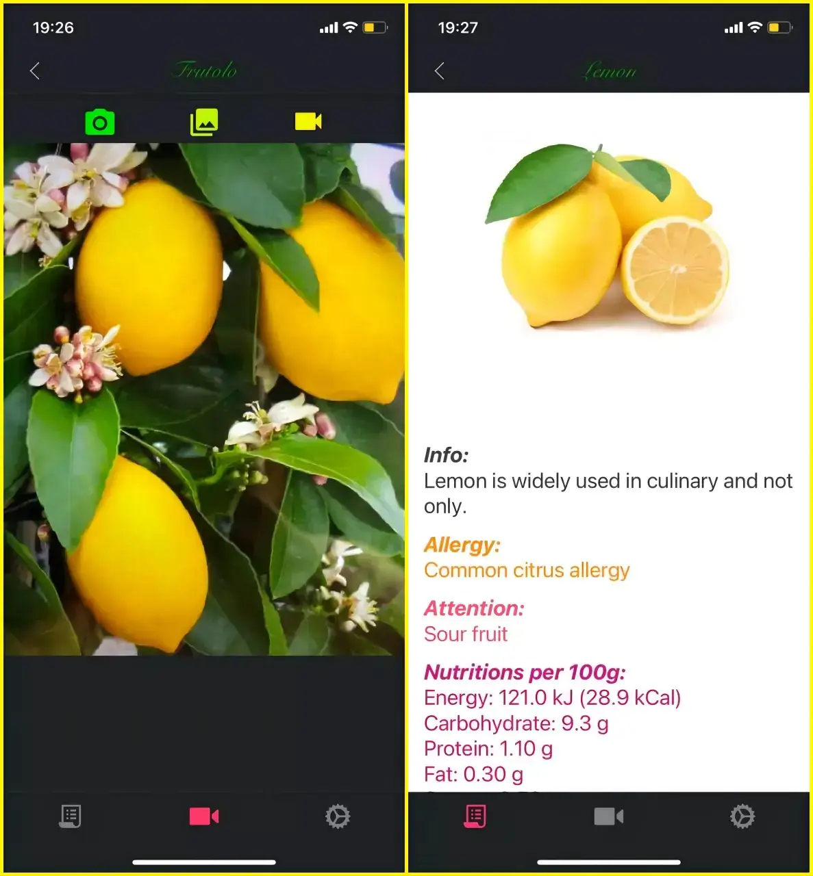 how to identify a fruit from a picture on android and iphone with frutolo
