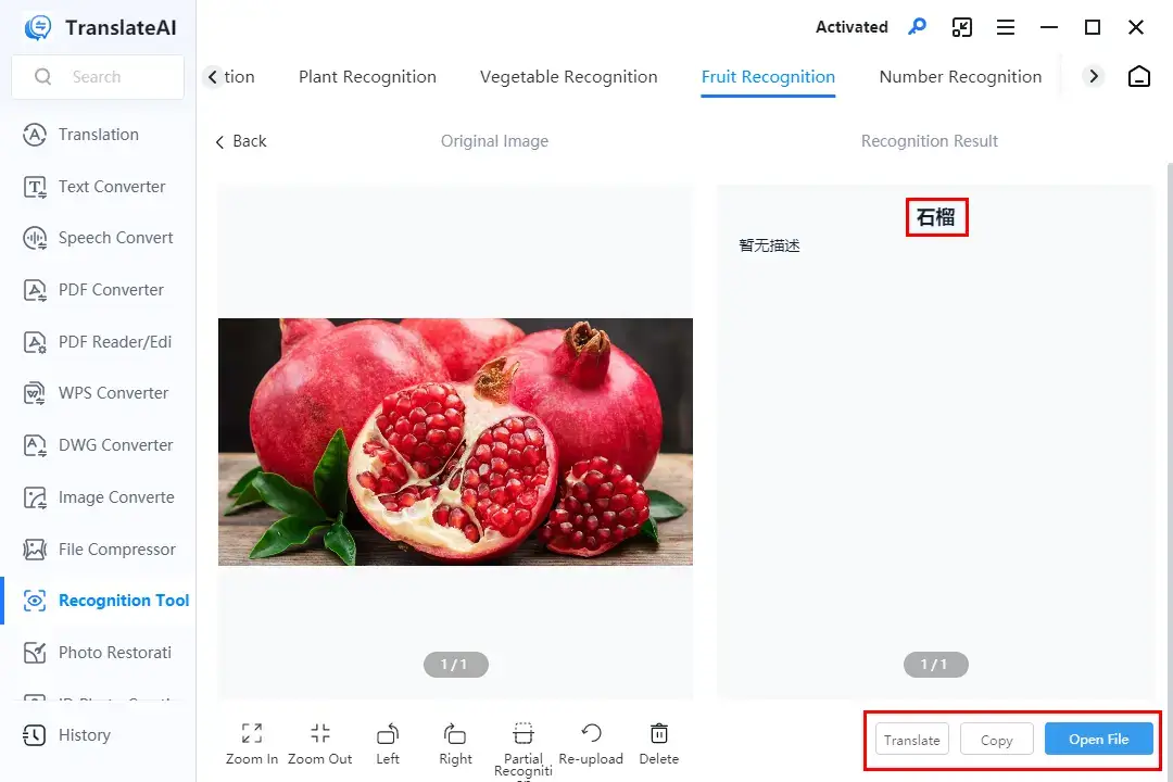 how to identify a fruit from a picture on pc with workintool translateai 2