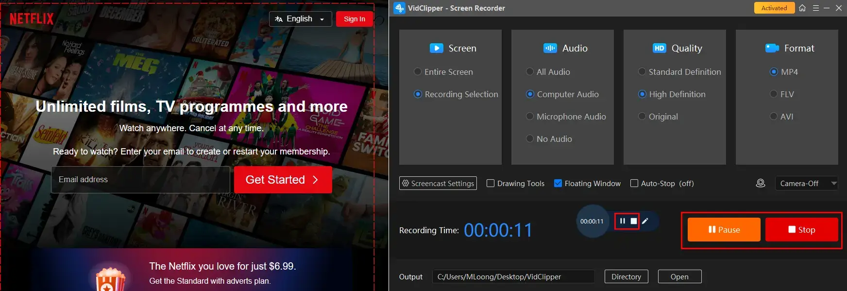 how to screen record on netflix with workintool capture screen recorder 2