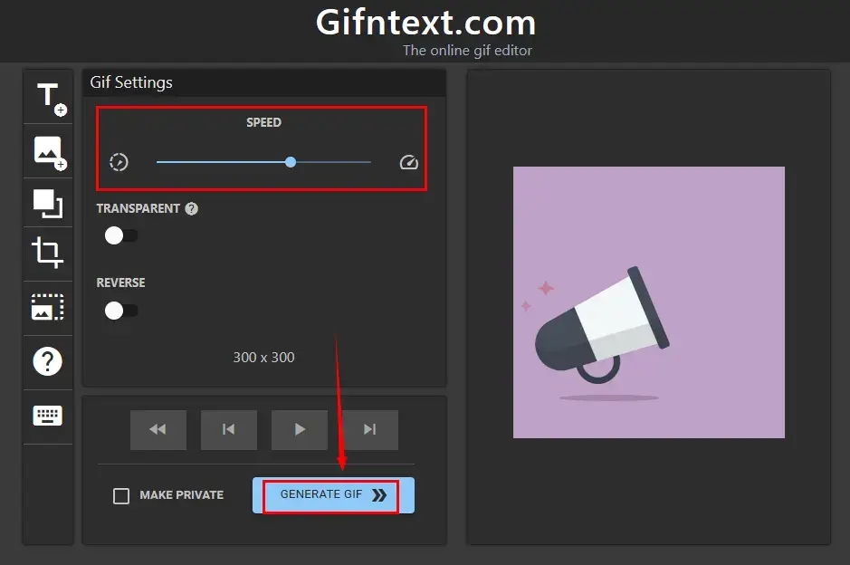 how to speed up a gif online with gifntext