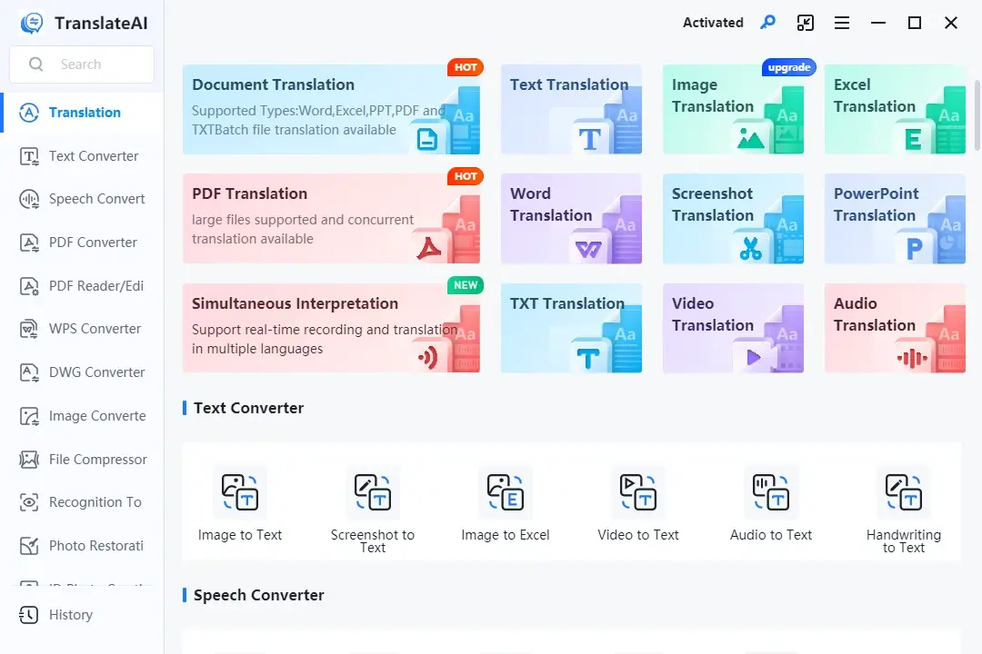 one of the desktop alternatives to google translate workintool translateai