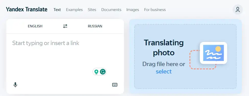 one of the online alternatives to google translate yandex translate