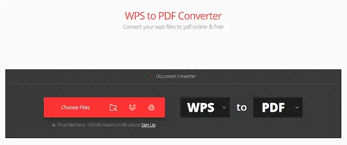 convertio wps to pdf converter