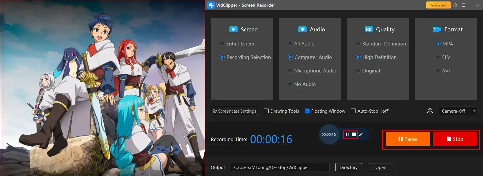 how to screen record crunchyroll on windows using workintool capture screen recorder