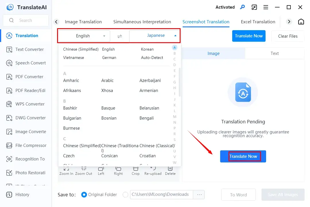 how to translate a comic page on windows through workintool translateai screenshot translation 1