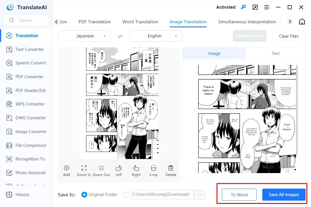 how to translate manga through a desktop app workintool translateai image translation