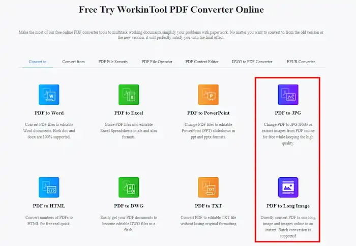 pdf to image online workintool