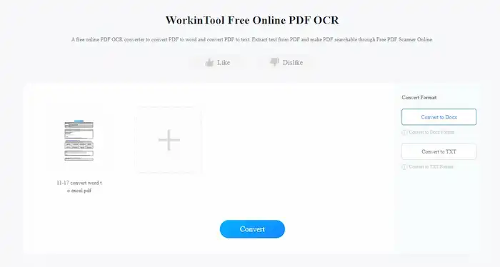 workintool free online pdf ocr