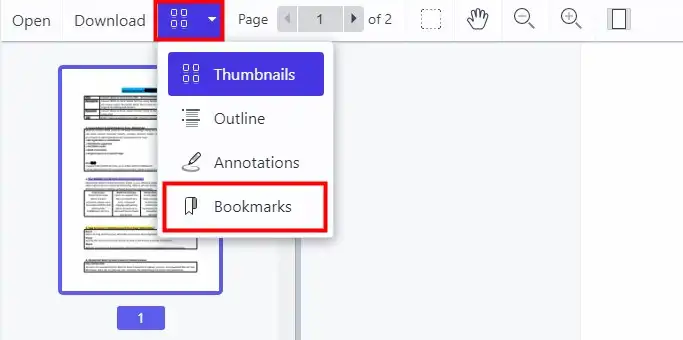add bookmarks to interactive pdf