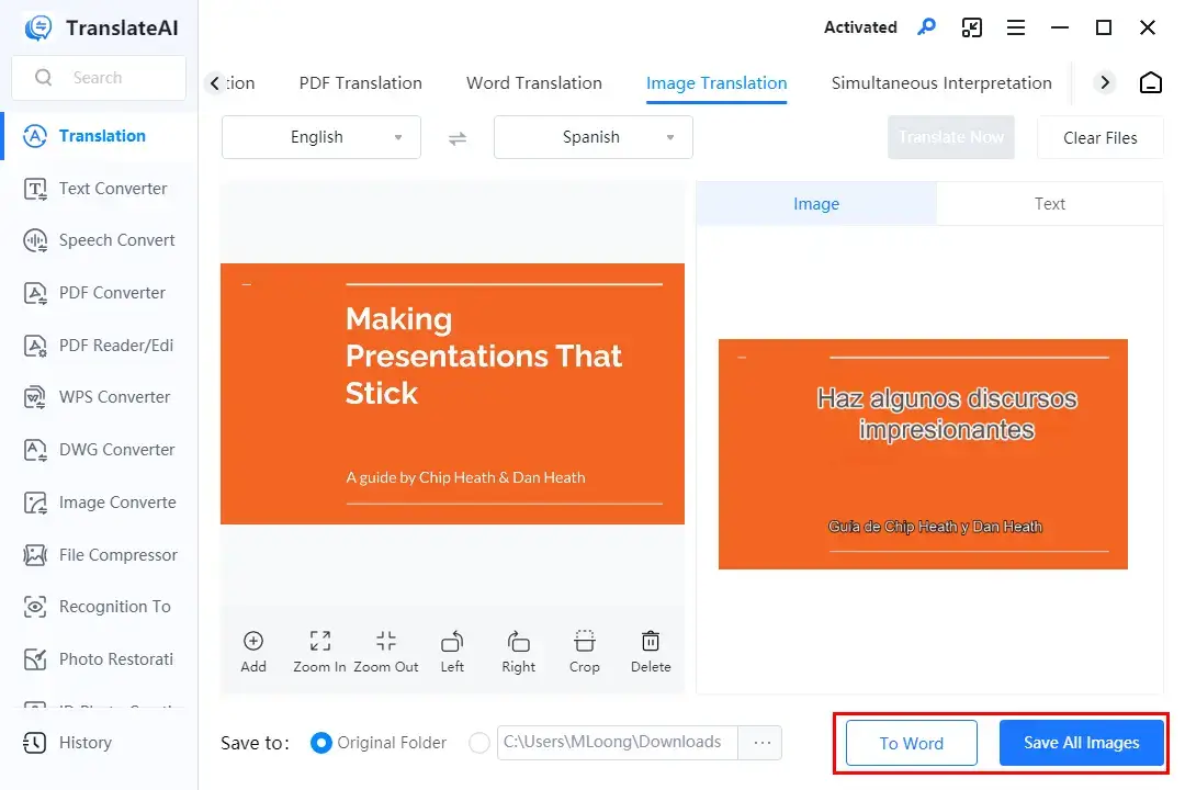 how to translate google slides with workintool translateai image translation 2