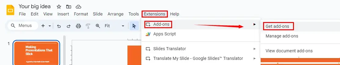 install an add on in google slides