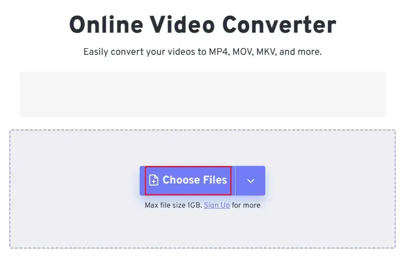 upload a video to freeconvert online video converter